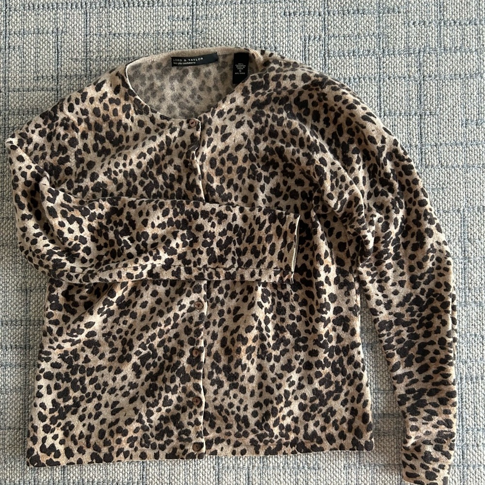 Lord & Taylor Leopard Print Cardigan